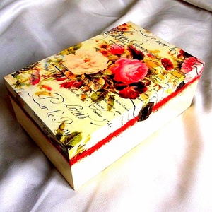cutie cu flori 32794, Casă & Stil de viață, Materiale de depozitare și sortare, Cutie depozitare, Decoupage, transfer și tehnici șervețel, ARTYNOS