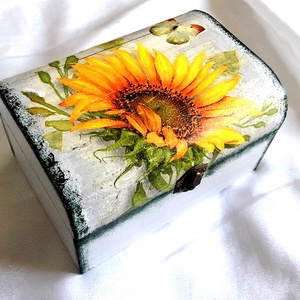 cutie cu floarea soarelui 32884, Casă & Stil de viață, Materiale de depozitare și sortare, Cutie depozitare, Decoupage, transfer și tehnici șervețel, ARTYNOS