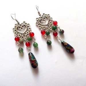 cercei regalit, ruby zoisit si agate 46413 - Artynos.ro