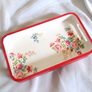 tava lemn decorata 46730, Casă & Stil de viață, Accesorii pentru echipamente de bucătărie, Accesorii de servire, Tăvi, tăvi de servire, Decoupage, transfer și tehnici șervețel, ARTYNOS
