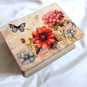 Cutie din lemn tip carte 46884, Casă & Stil de viață, Materiale de depozitare și sortare, Cutie depozitare, Decoupage, transfer și tehnici șervețel, ARTYNOS