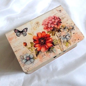 Cutie din lemn tip carte cu flori 46886, Jucării și echipamente pentru copii, Decoupage, transfer și tehnici șervețel, ARTYNOS