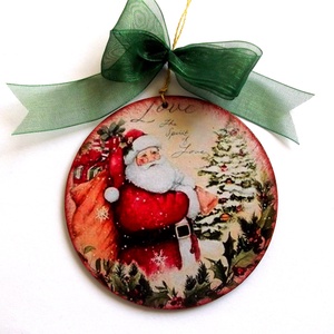 glob pe lemn 39982, Accesorii de Crăciun, Decorațiuni de Crăciun de casă, Decorațiuni pentru pomul de Crăciun, Decoupage, transfer și tehnici șervețel, ARTYNOS