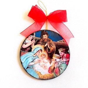 glob pe lemn 40058, Accesorii de Craciun, Decoratiuni de Craciun de casa, Decoratiuni pentru pomul de Craciun, Decoupage, transfer si tehnici servetel, ARTYNOS