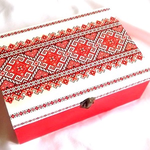 cutie cu motiv traditional 32264, Accessorii și unelte, Lemn, Cutie, Decoupage, transfer și tehnici șervețel, ARTYNOS
