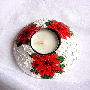 Suport lumanare motiv craciun 25830, Accesorii de Crăciun, Decorațiuni de Crăciun de casă, Lumânare parfumat de Crăciun, suport lumânări, Decoupage, transfer și tehnici șervețel, ARTYNOS