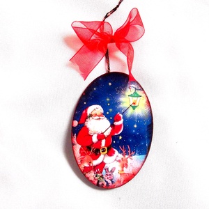 glob pe lemn de craciun  42053, Accesorii de Craciun, Decoratiuni de Craciun de casa, Decoratiuni pentru pomul de Craciun, Decoupage, transfer si tehnici servetel, ARTYNOS