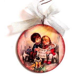 glob pe lemn de craciun 42141, Accesorii de Craciun, Decoratiuni de Craciun de casa, Decor luminoasa de Craciun, Decoupage, transfer si tehnici servetel, ARTYNOS