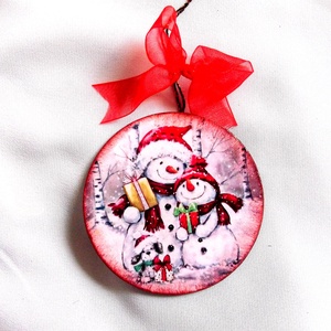 glob pe lemn de craciun 42067, Accesorii de Craciun, Decoratiuni de Craciun de casa, Decoratiuni pentru pomul de Craciun, Decoupage, transfer si tehnici servetel, ARTYNOS