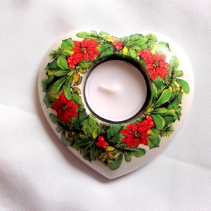 Suport lumanare 42212, Accesorii de Crăciun, Decorațiuni de Crăciun de casă, Lumânare parfumat de Crăciun, suport lumânări, Decoupage, transfer și tehnici șervețel, ARTYNOS