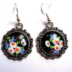 cercei cu motiv floral 30208 - Artynos.ro