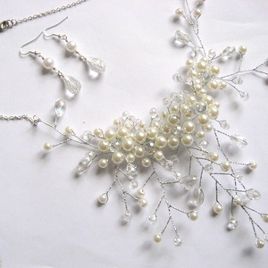set mireasa 30161 - accesorii nuntă - bijuterii mireasă - colier mireasă - Artynos.ro