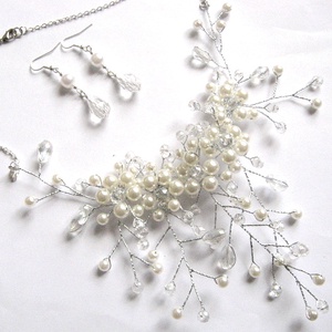 set mireasa 30161 - accesorii nuntă - bijuterii mireasă - colier mireasă - Artynos.ro