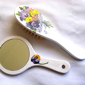 set perie de par si oglinda 29804, Casa & Stil de viata, Accesorii pentru decorat casa, Oglinzi perete, oglinzi decor, Decoupage, transfer si tehnici servetel, ARTYNOS
