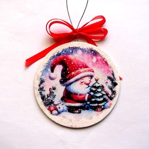 glob pe lemn cu om de zapada 44955, Accesorii de Craciun, Decoratiuni de Craciun de casa, Decoratiuni pentru pomul de Craciun, Decoupage, transfer si tehnici servetel, ARTYNOS