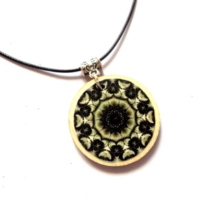 colier lemn mandala 47068 , Bijuterii, Coliere, Coliere cu pandantive, Confectionarea bijuteriilor, Decoupage, transfer si tehnici servetel, ARTYNOS