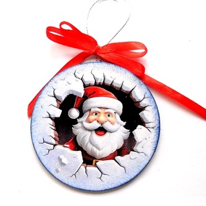 glob pe lemn cu om de zapada 47092, Accesorii de Craciun, Decoratiuni de Craciun de casa, Decoratiuni pentru pomul de Craciun, Decoupage, transfer si tehnici servetel, ARTYNOS