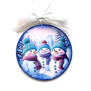  glob pe lemn cu oameni de zapada 47098 - accesorii de crăciun - decorațiuni de crăciun de casă - decorațiuni pentru pomul de crăciun - Artynos.ro