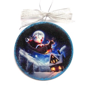 glob pe lemn cu peisaj de iarna 47204, Accesorii de Craciun, Decoratiuni de Craciun de casa, Decoratiuni pentru pomul de Craciun, Decoupage, transfer si tehnici servetel, ARTYNOS