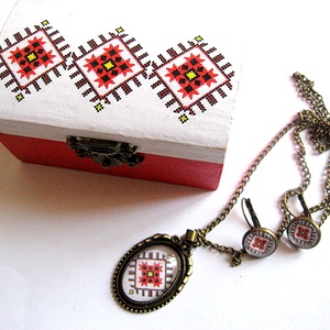 Set cadou cu motiv traditional 29491, Bijuterii, Seturi de bijuterii, Confecționarea bijuteriilor, Decoupage, transfer și tehnici șervețel, ARTYNOS