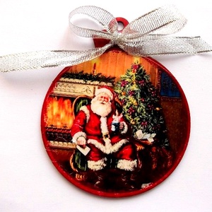 glob pe lemn 47573, Accesorii de Crăciun, Decorațiuni de Crăciun de casă, Decorațiuni pentru pomul de Crăciun, Decoupage, transfer și tehnici șervețel, ARTYNOS