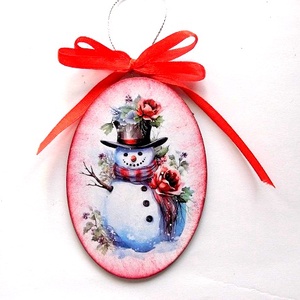 glob pe lemn cu mos craciun 47085, Accesorii de Crăciun, Decorațiuni de Crăciun de casă, Decorațiuni pentru pomul de Crăciun, Decoupage, transfer și tehnici șervețel, ARTYNOS