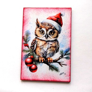 Magnet frigider cu bufnita 47081, Casă & Stil de viață, Accesorii pentru echipamente de bucătărie, Decorații de bucătărie, Magneți de frigider, Decoupage, transfer și tehnici șervețel, ARTYNOS