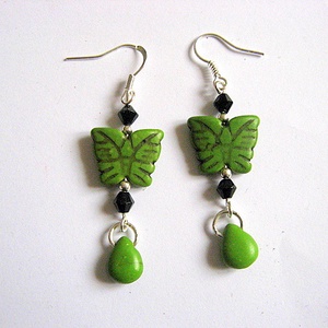 cercei howlite verde 29279, Bijuterii, Cercei, Cercei agățați, Confecționarea bijuteriilor, ARTYNOS