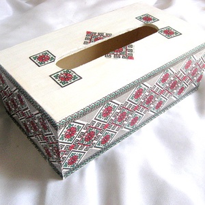 Cutie servetele cu motiv traditional 29171, Casă & Stil de viață, Accesorii pentru echipamente de bucătărie, Accesorii de servire, Inele șervețele masă, suport șervețel, Decoupage, transfer și tehnici șervețel, ARTYNOS