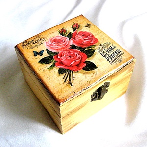 cutie cu motiv floral 29051, Bijuterii, Suporturi bijuterii și cutie bijuterii, Cutii de bijuterii, Decoupage, transfer și tehnici șervețel, ARTYNOS