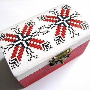 Cutie cu motiv traditional 28945, Casă & Stil de viață, Materiale de depozitare și sortare, Cutie depozitare, Decoupage, transfer și tehnici șervețel, ARTYNOS