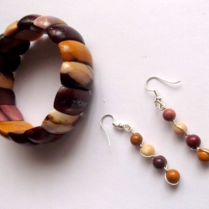 set bratara si cercei cu mokait 47767 - bijuterii - seturi de bijuterii - Artynos.ro