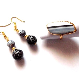 Set inel si cercei cu agate 47836 - Artynos.ro