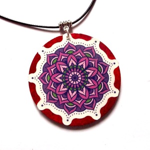 colier cu mandala 47259, Bijuterii, Coliere, Coliere cu pandantive, Confecționarea bijuteriilor, Decoupage, transfer și tehnici șervețel, ARTYNOS