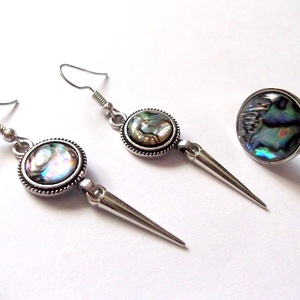 Set inel si cercei cu sidef paua 47156 - bijuterii - seturi de bijuterii - Artynos.ro