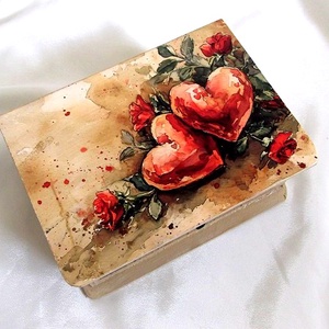 Cutie din lemn tip carte 47956, Accessorii și unelte, Lemn, Cutie, Decoupage, transfer și tehnici șervețel, ARTYNOS