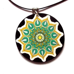 colier cu mandala 47273, Bijuterii, Coliere, Coliere cu pandantive, Decoupage, transfer și tehnici șervețel, ARTYNOS