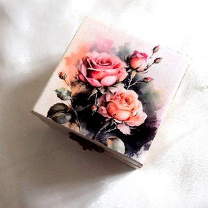 cutie lemn decorata 48125, , Decoupage, transfer și tehnici șervețel, ARTYNOS