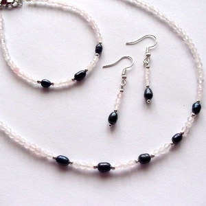 set cu cuart roz 48296 - bijuterii - seturi de bijuterii - Artynos.ro