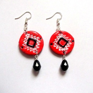 cercei fimo cu motiv traditional 48318 - Artynos.ro