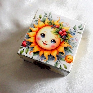 cutie lemn decorata 48123, Accessorii si unelte, Lemn, Cutie, Decoupage, transfer si tehnici servetel, ARTYNOS