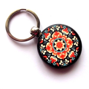 breloc pe lemn decorat 48304, Geanta si husa, Accesorii genti, Breloc, Decoupage, transfer si tehnici servetel, Confectionarea bijuteriilor, ARTYNOS