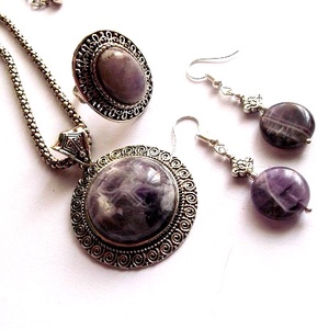 Set cu ametist 48329 - bijuterii - seturi de bijuterii - Artynos.ro