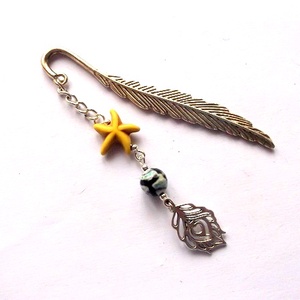 semn de carte cu howlite si agata 48158, Carti si creatii cu tematica muzicala, cadouri, Semn de carte, Confectionarea bijuteriilor, ARTYNOS