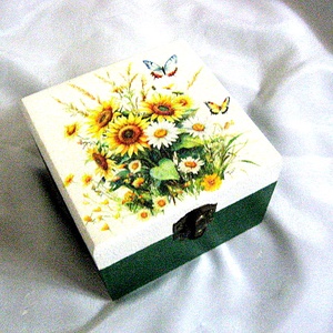 Cutie din lemn cu floarea soarelui 50563 - Artynos.ro