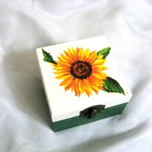 Cutie din lemn cu floarea soarelui 50567 - Artynos.ro