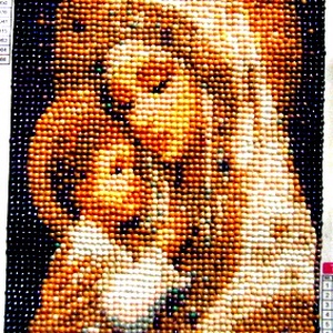 goblen cu diamante cu MAICA DOMNULUI 50529, Arte vizuale si accesorii , Imagini cu broderii, Tablou textil din fetru, Impletituri, broderie cu margele, ARTYNOS