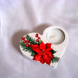 Suport lumanare cu floarea craciunului 50707, Craciun, Decoratiuni de Craciun de casa, Lumanari parfumate de Craciun, Decoupage, transfer si tehnici servetel, ARTYNOS