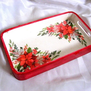 tava lemn decorata CRACIUN 50696, Craciun, Decoratiuni de Craciun de casa, Decor pentru masa de Craciun, Decoupage, transfer si tehnici servetel, ARTYNOS