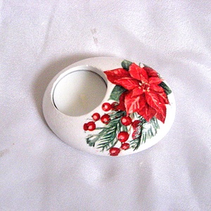 Suport lumanare cu floarea craciunului 50698, Craciun, Decoratiuni de Craciun de casa, Lumanari parfumate de Craciun, Decoupage, transfer si tehnici servetel, ARTYNOS